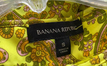 Load image into Gallery viewer, Banana Republic Womens Yellow Paisley Print Tie Neck Sleeveless Shift Dress Sz S