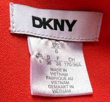 Load image into Gallery viewer, DKNY Womens Orange Short Sleeve Back Zip Round Neck Sheath Dress Size 6