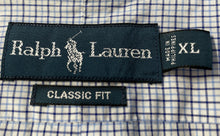Load image into Gallery viewer, Ralph Lauren Mens Blue White Check Cotton Classic Fit Button-Up Shirt Size XL