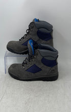 Load image into Gallery viewer, Timberland Boys Gray Blue Round Toe Lace-Up Ankle Combat Boots Size 4
