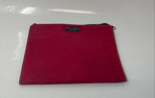 Load image into Gallery viewer, Kate Spade New York Womens Red Canvas Gingham Lining Zip Top Pouch Wallet