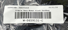 Load image into Gallery viewer, Authentic Simple Vera Wang Womens Black Faux Leather Inner Pocket Hobo Handbag