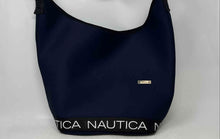 Load image into Gallery viewer, Nautica Womens Navy Blue Black Outer Zip Pocket Single Strap Hobo Bag