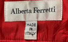 Load image into Gallery viewer, Alberta Ferretti Womens Red Embroidered Side Zip Strapless Bodycon Dress Size P