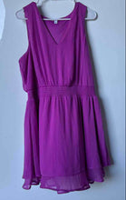Load image into Gallery viewer, Nine West Womens Purple Sleeveless V-Neck Smocked Waist Mini Dress Sz XL w/ Tags