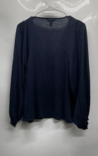 Load image into Gallery viewer, Banana Republic Womens Dark Blue Balloon Sleeve V-Neck Blouse Top Size Small