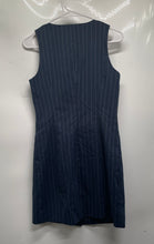 Load image into Gallery viewer, A New Day Womens Blue White Pinstripe Sleeveless Button Front Mini Dress Size XS