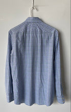 Load image into Gallery viewer, Charles Tyrwhitt Mens Blue Green Check Long Sleeve Slim Fit Dress Shirt Size 15