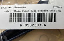 Load image into Gallery viewer, Calvin Klein Womens Kclonie Blue Leather Slip-On Moc Toe Loafer Flats Size 7.5 M