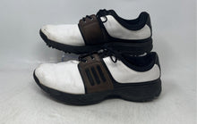 Load image into Gallery viewer, Adidas Mens Traxion White Brown Black Low Top Lace-Up Golf Shoes Size 10