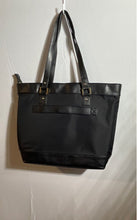 Load image into Gallery viewer, Kenneth Cole Reaction Womens Black Leather Pockets Double Strap Tote Handbag
