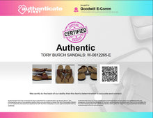Load image into Gallery viewer, Authentic Tory Burch Womens Brown Leather Slip-On Thong Sandals Size 10M Worn