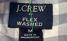 Load image into Gallery viewer, J.Crew Mens Blue White Check Printed Flex Washed Button-Up Shirt Size Medium