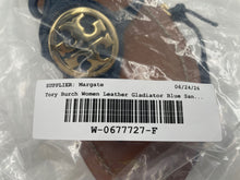 Load image into Gallery viewer, Authentic Tory Burch Womens Leticia Blue Brown Thong Sandals Size 6.5M Worn