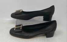 Load image into Gallery viewer, Sesto Meucci Womens Black Leather Slip-On Block Pump Heels Size 10M