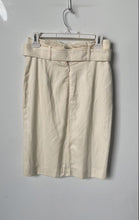 Load image into Gallery viewer, Ann Taylor Womens Off-White Belted Knee-Length Straight & Pencil Skirt Size 0P