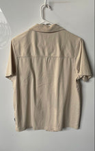 Load image into Gallery viewer, Hugo Boss Mens Beige Short Sleeve Collared Mercerised Button-Up Shirt Size M