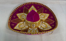 Load image into Gallery viewer, Salazar Yepez Womens Pink Gold Trimmed 24 Inch Sombrero Mexican Hat Size 7 1/4