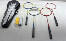 Load image into Gallery viewer, 4-Player Kids Portable Badminton Set Rackets Shuttlecocks Poles & Carrying Case