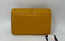 Load image into Gallery viewer, Olivia Miller Womens Yellow Quilted Chain Strap Flap Over Crossbody Bag With Tag