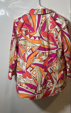 Load image into Gallery viewer, Chico's Womens Multicolor Abstract Print Cotton 3/4 Sleeve Button-Up Shirt Sz 0