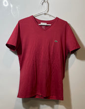 Load image into Gallery viewer, Lacoste Mens Red Pima Cotton Short Sleeve Regular Fit Pullover T-Shirt Size M