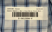 Load image into Gallery viewer, Banana Republic Mens Blue White Window Pane Button-Up Shirt Size Large