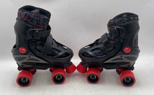 Load image into Gallery viewer, Roller Derby Boys Black And Red Adjustable Four Wheeled Roller Skates Size J12-2