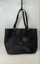 Load image into Gallery viewer, Michael Kors Womens Black Saffiano Leather Outer Flap Pocket Charm Tote Handbag
