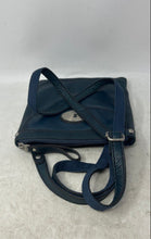 Load image into Gallery viewer, Fossil Womens Maddox Blue Pebbled Leather Adjustable Strap Zip Top Crossbody Bag