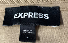 Load image into Gallery viewer, Express Mens Khaki Cotton Short Sleeve 1/4 Zip Collared Polo Shirt Size Large
