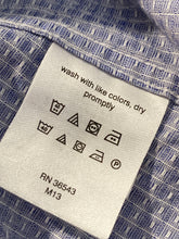 Load image into Gallery viewer, Michael Kors Mens Blue White Long Sleeve Printed Dress Shirt Size Medium