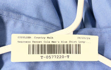 Load image into Gallery viewer, Kenneth Cole Awearness Mens Blue Cotton Slim Fit Long Sleeve Dress Shirt Size 17