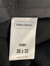 Load image into Gallery viewer, Express Mens Black Flat Front Hyper Stretch Skinny Leg Chino Pants Size 36X32