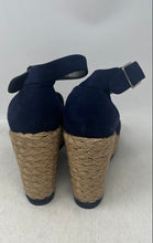 Load image into Gallery viewer, Stuart Weitzman Womens Sohogal Blue Beige Wedge Espadrille Sandals Size 10.5M