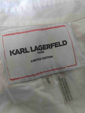 Load image into Gallery viewer, Karl Lagerfeld Womens White Long Sleeve Limited Edition Button-Up Shirt Size M