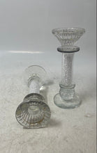 Load image into Gallery viewer, Lot Of 2 Pcs Clear Glass Elegant Glitter Filled Accent Candlestick Holders