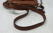 Load image into Gallery viewer, Just Fab Womens Brown Pebbled Leather Shoulder Adjustable Strap Crossbody Bag