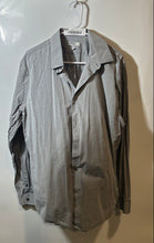 Load image into Gallery viewer, Express Mens 1MX Gray Long Sleeve Spread Collar Fitted Dress Shirt Size XL