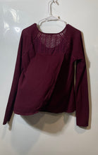 Load image into Gallery viewer, Lucky Brand Womens Maroon Lace Thermal Weave Knitted Blouse Top Size M