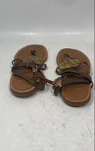 Load image into Gallery viewer, Velez Womens Brown Leather Medallion Adjustable Strap Thong Sandals Size EU 36