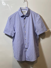 Load image into Gallery viewer, Bugatchi Mens Purple Floral 8-Way Stretch Short Sleeve Button-Up Shirt Size S