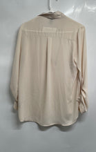 Load image into Gallery viewer, Forever 21 Womens Beige Roll-Tab Sleeve Chest Pocket Tunic Blouse Top Size Small