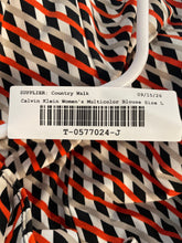 Load image into Gallery viewer, Calvin Klein Womens Multicolor Geometric Print Sleeveless Blouse Top Size L