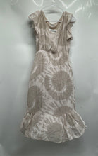 Load image into Gallery viewer, Elena Baldi Womens Beige Tie-Dye Flutter Sleeve Ruffle Hem A-Line Dress Size S