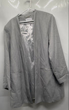 Load image into Gallery viewer, Calvin Klein Womens Light Gray Pinstripe Long Sleeve Open-Front Blazer Size 22W