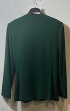 Load image into Gallery viewer, Albert Nipon Evening Womens Green Long Sleeve Collarless Blazer Jacket Size 10