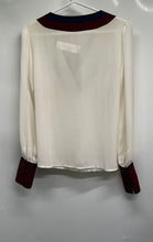 Load image into Gallery viewer, Express Womens Off White Multicolor V-Neck Long Sleeve Blouse Top Size XS