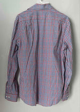 Load image into Gallery viewer, Tommy Hilfiger Mens Blue White Red Plaid Print Long Sleeve Dress Shirt Sz M 15.5