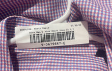 Load image into Gallery viewer, Hugo Boss Mens Pink Blue Plaid Long Sleeve Regular Fit Dress Shirt Size 15 1/2